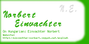 norbert einvachter business card